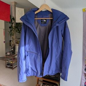 North Face Royal Blue Outer Shell with + Purple Inner Shell Ski Jacket